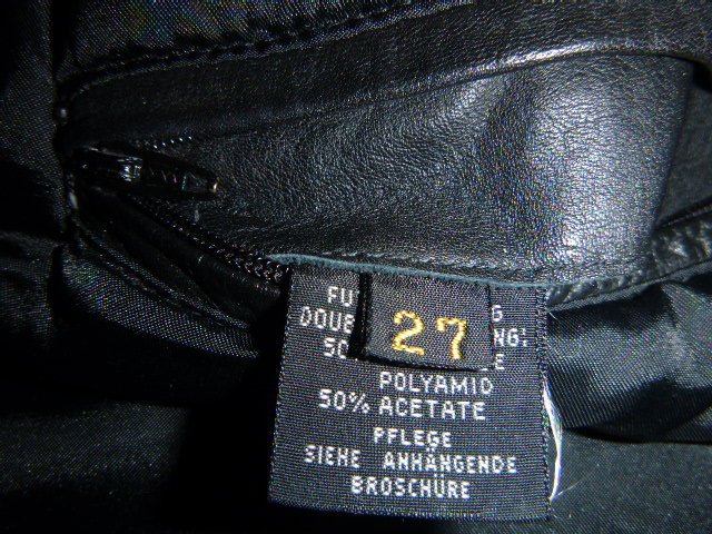 Herren Kunst Lederjacke Schwarz Gr. 27 