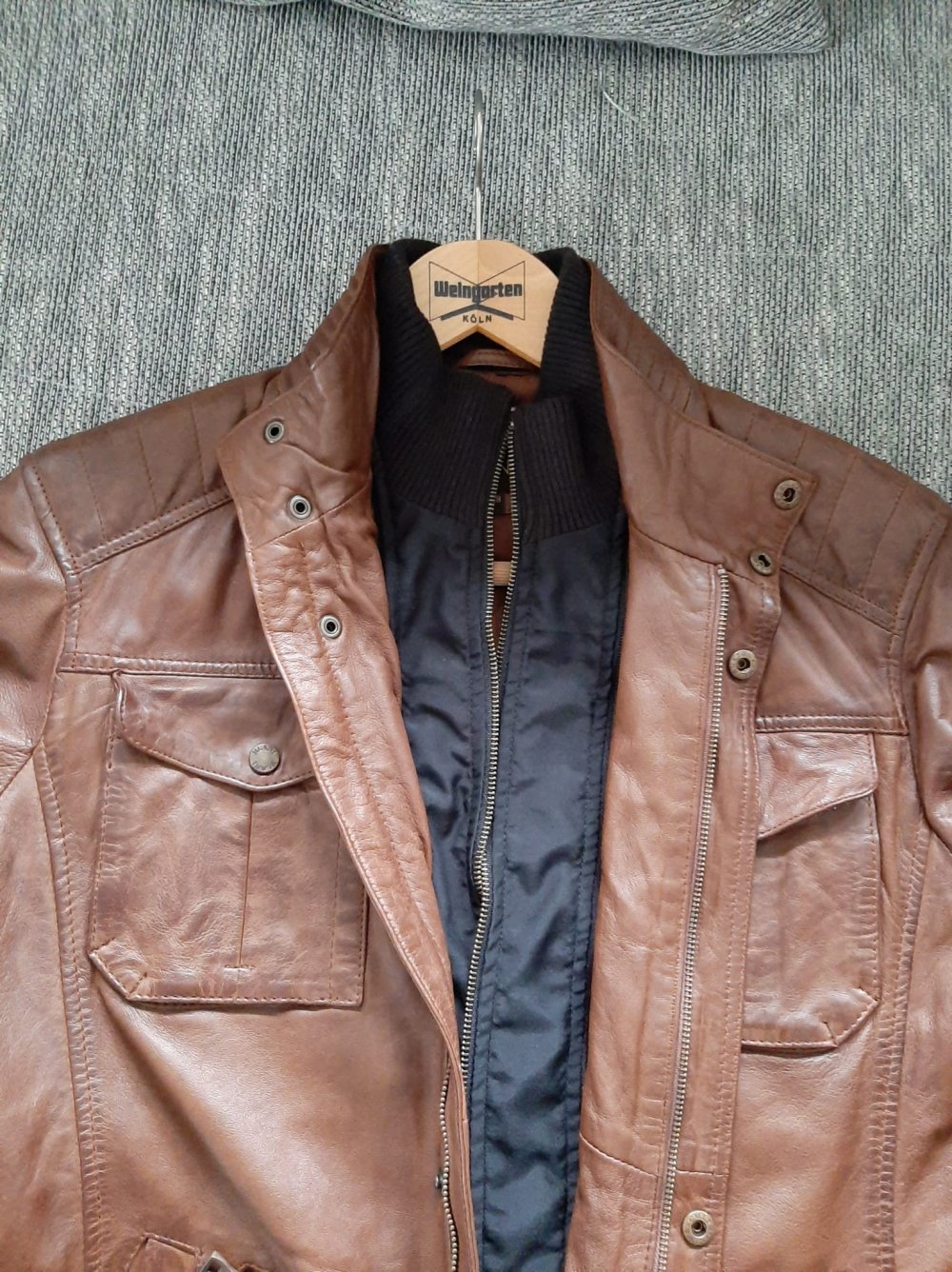 Echte Lederjacke in braun 