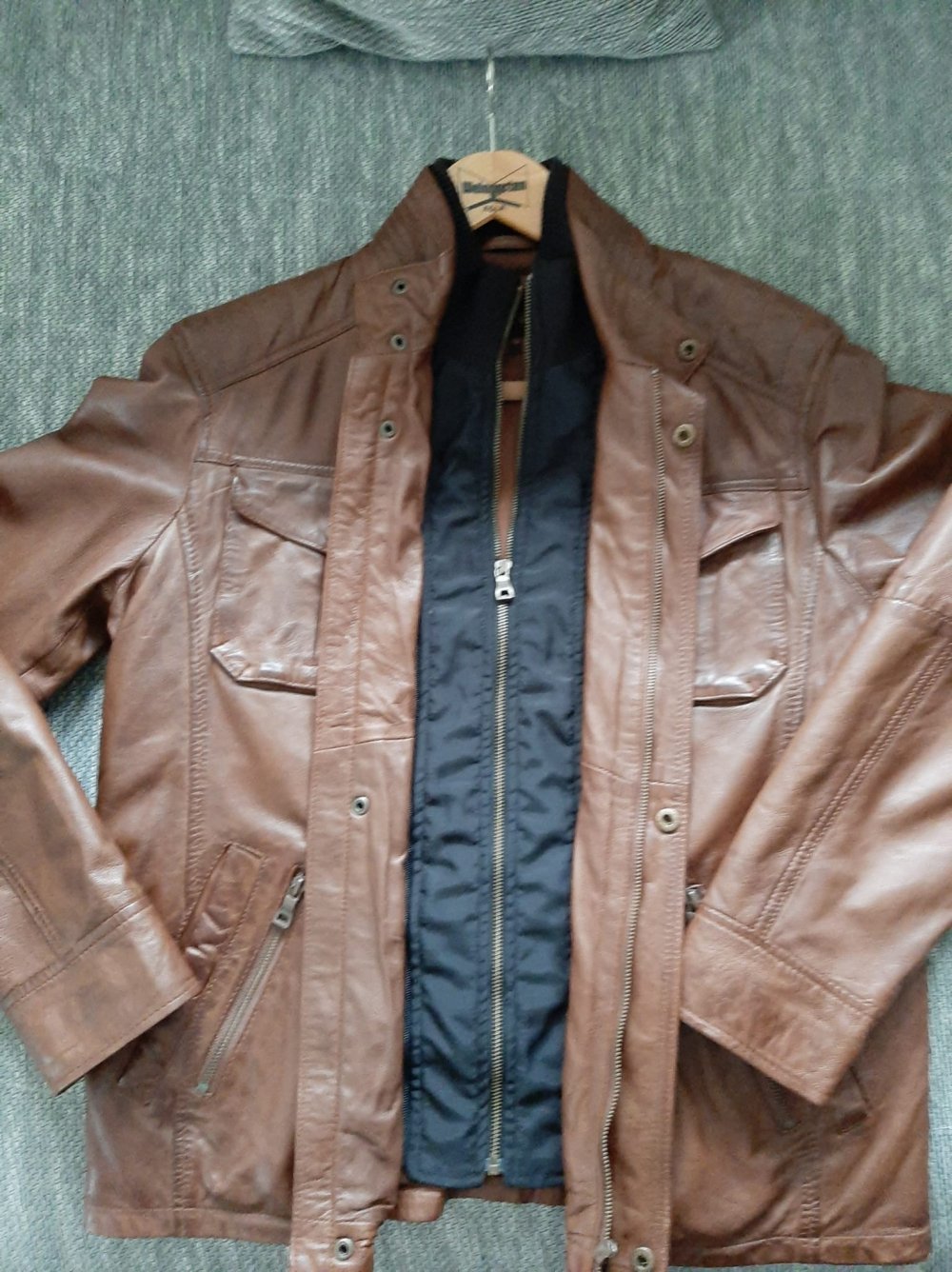 Echte Lederjacke in braun 