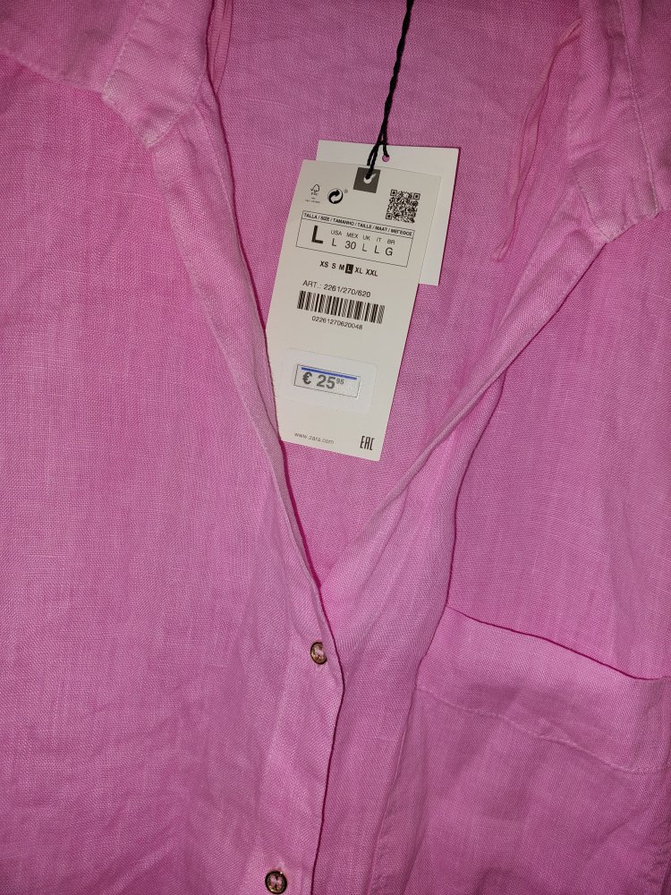 Leinen Bluse von Zara Gr. L neu 