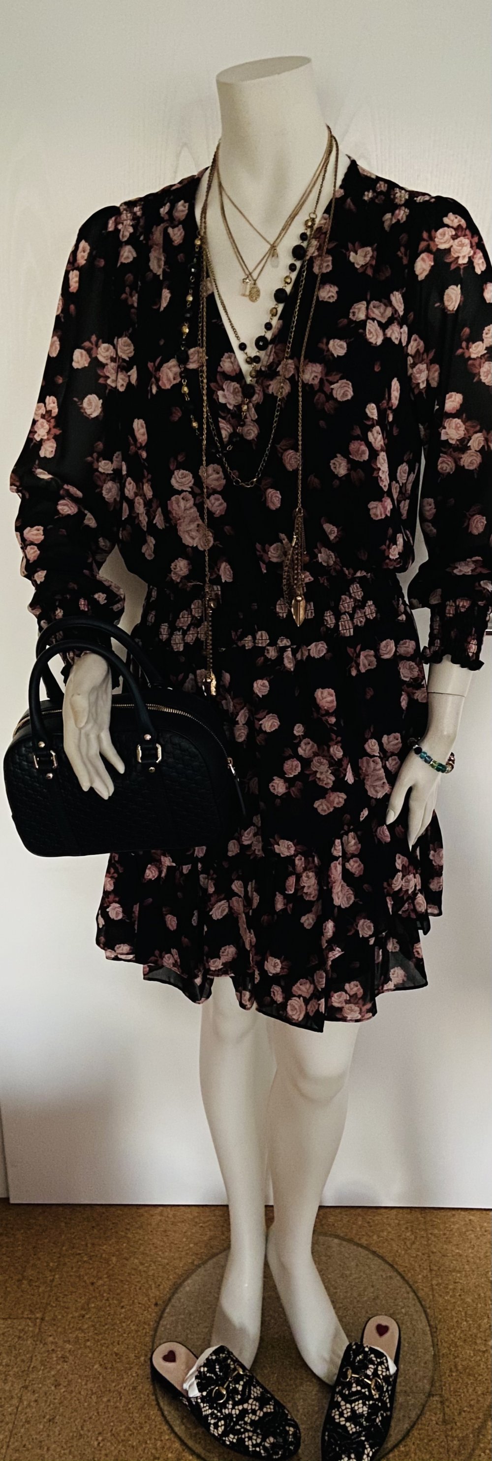 Michael Michael Kors MK Kleid Geblümt mit Rosen,  S M 36 38 Original, Neu mit Etikett