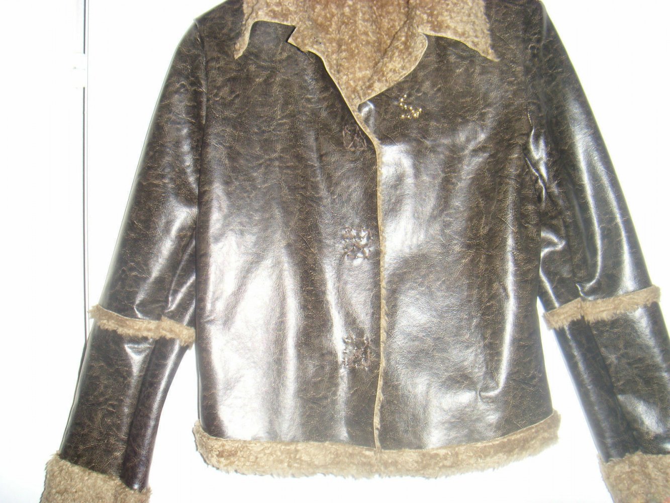 Jacke in Lederoptik
