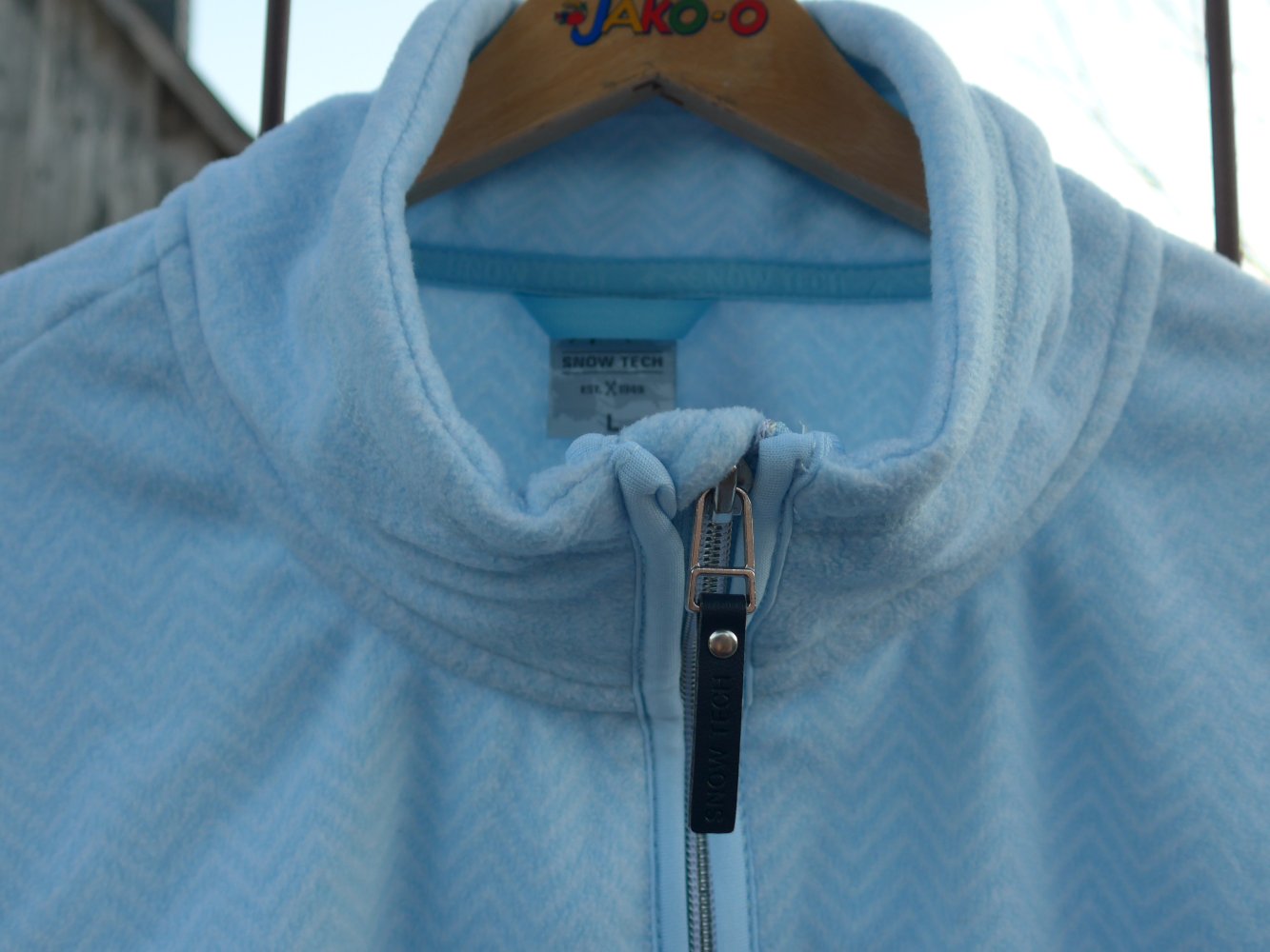 Wunderschöne Fleece-Jacke in Fischgrätenmuster von Tcibo mit Stehkragen und Eingrifftaschen Gr. L