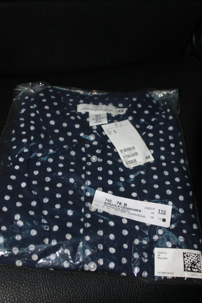 Dunkelblaues gepunktetes L.O.G.G. Bluse / Hemd