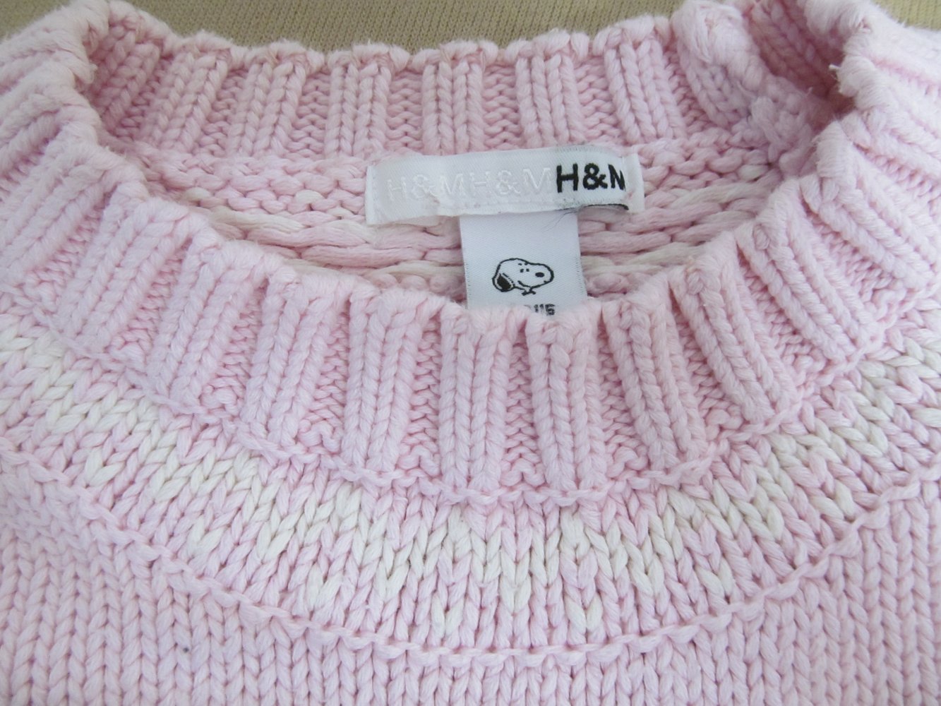 Strickpullover Pullover Pulli Shirt Gr. 116 Snoopy H&M