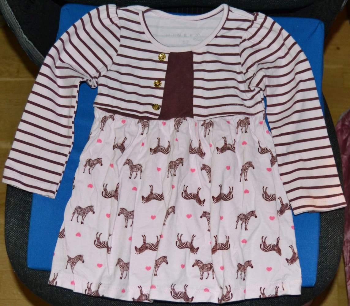 Kleid mit Hose (Zebra-Motiv), Gr. 86-92