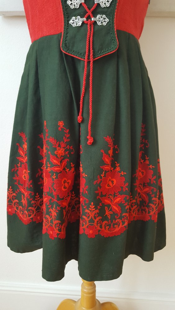 Dirndl Strässer Gr.S 36 Trachten Vintage Oktoberfest Kette Bluse