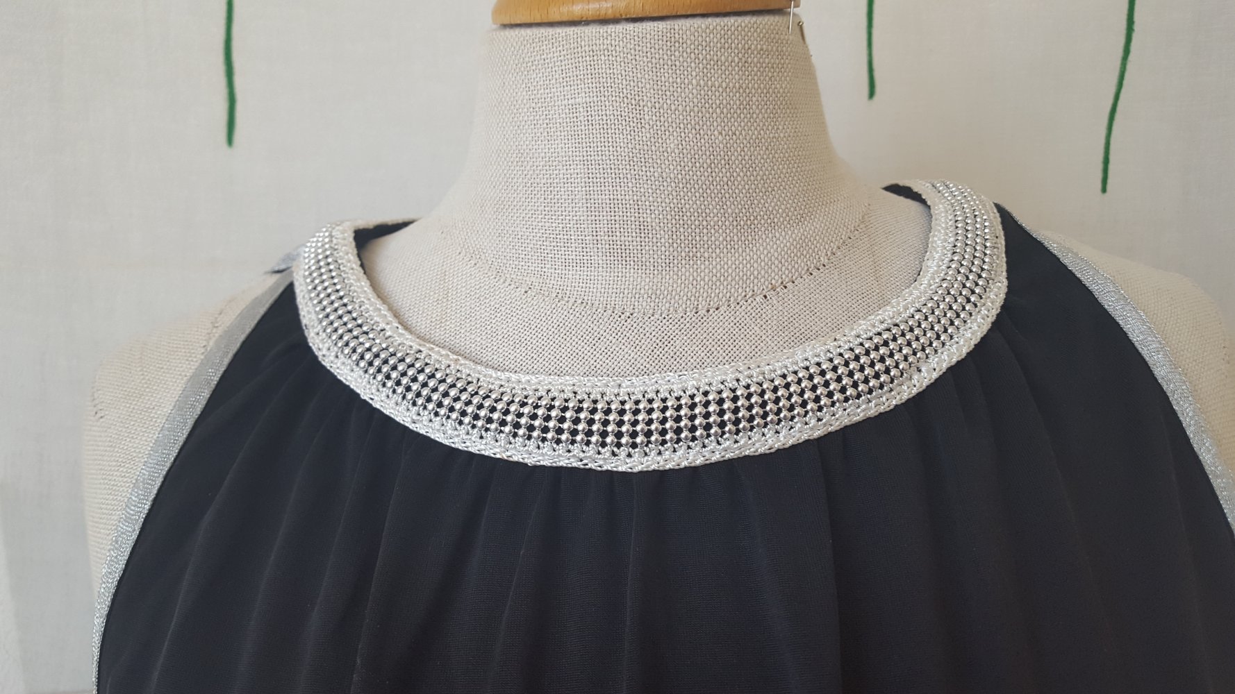 Gustav Top Tunika festlich Gr.XL Perlen schwarz 