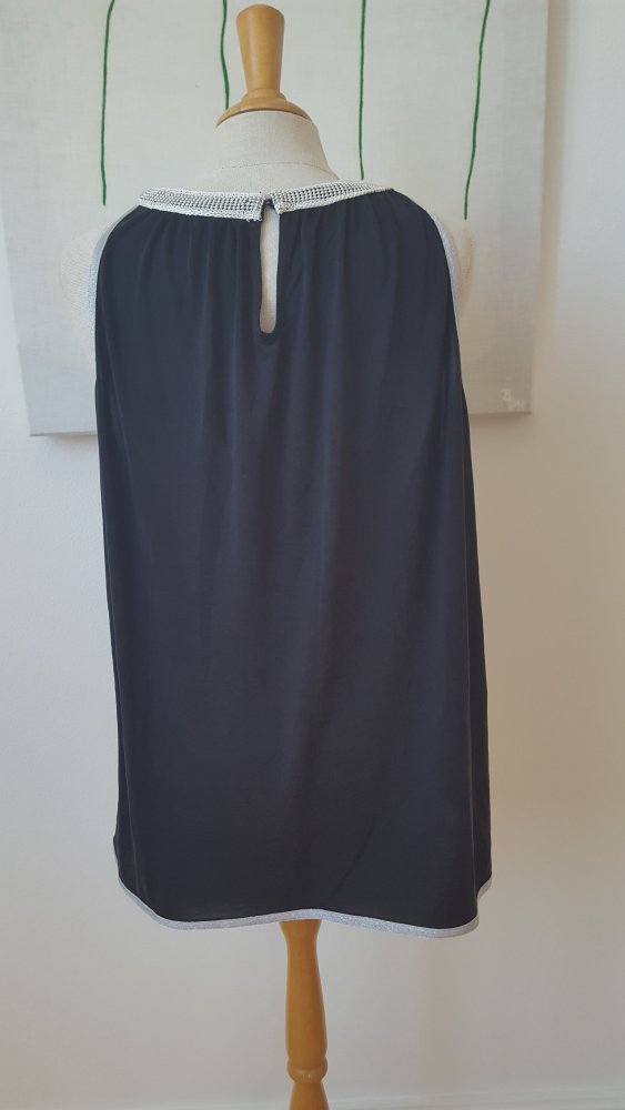 Gustav Top Tunika festlich Gr.XL Perlen schwarz 