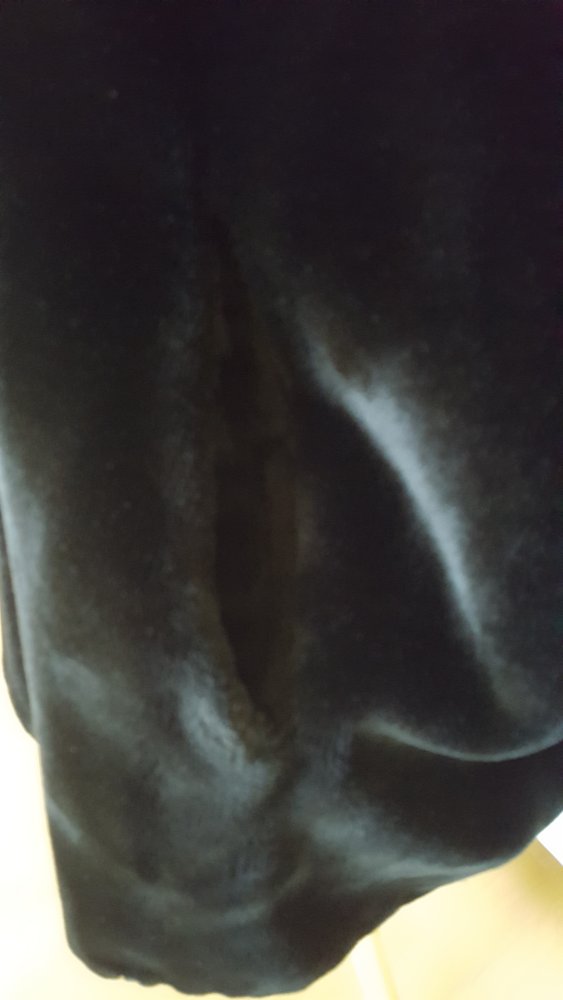 Mantel Webpelzmantel Winter schwarz edel Kunstfell Kunstpelz L 40