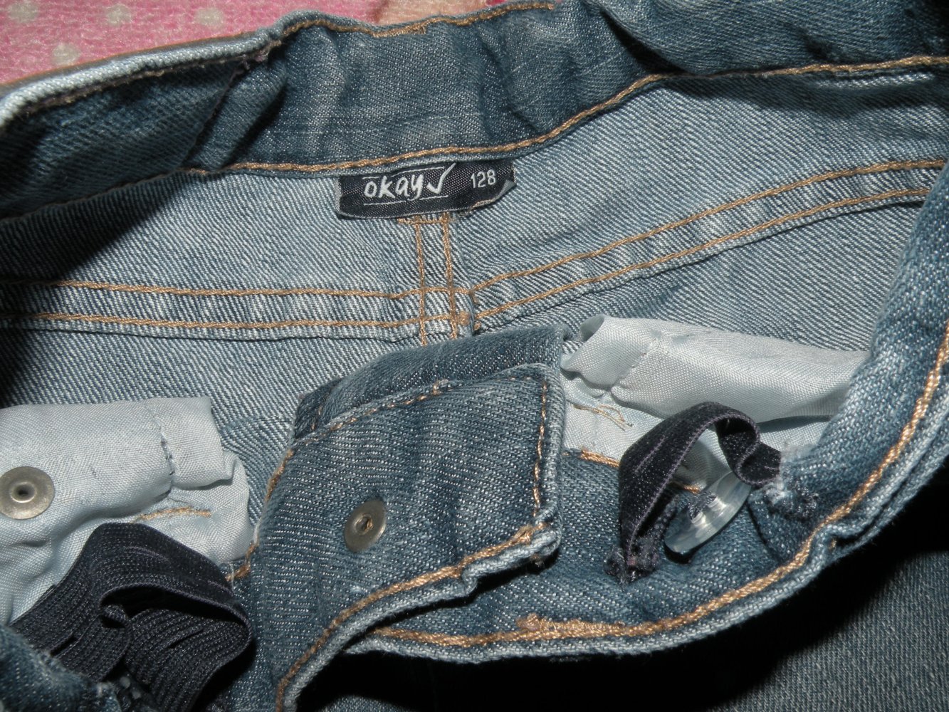 Mädchen Sommer Jeans Shorts Bermuda kurze Hose Gr 128 Blau coole Waschung wie neu