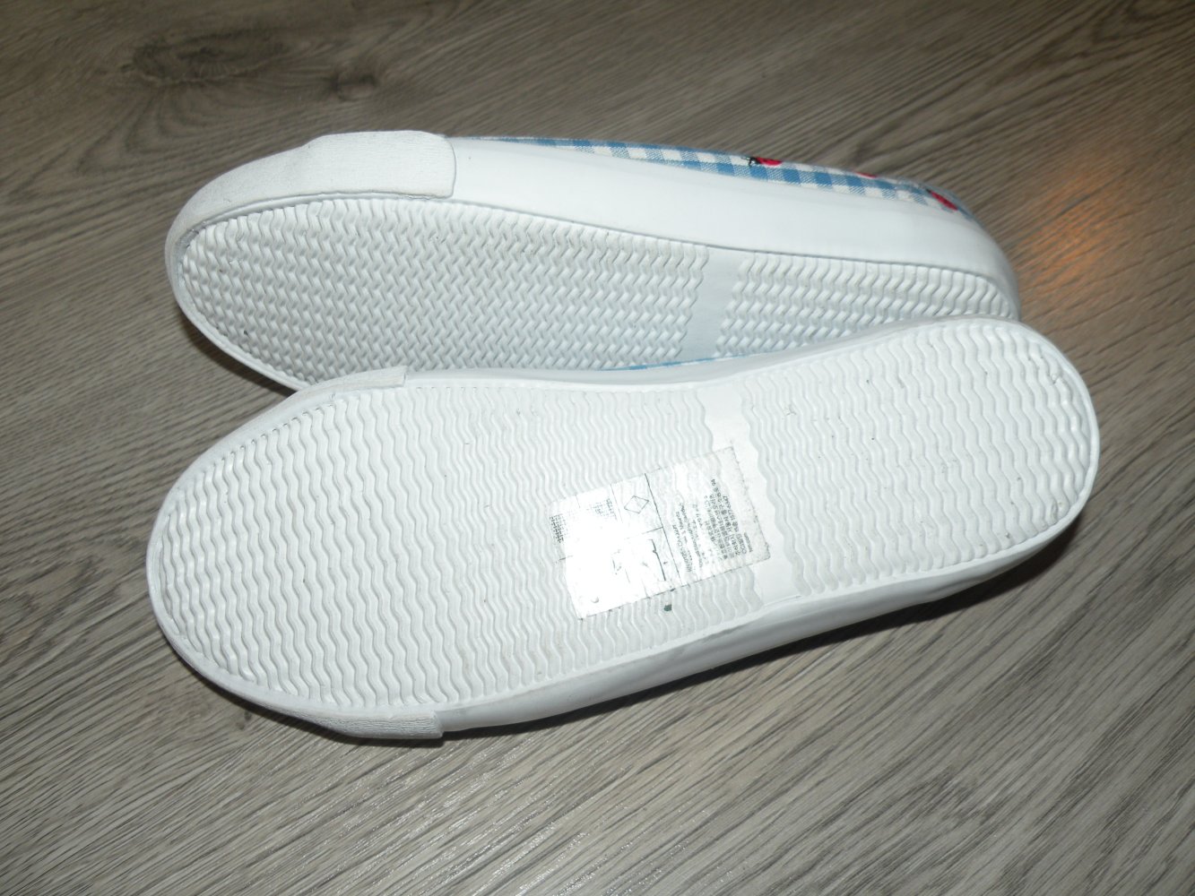 Mädchen Stoff Turnschuhe Sneaker Gr 34 Blau Weiß kariert zum Dirndl Vichy Trachten H&M Neu