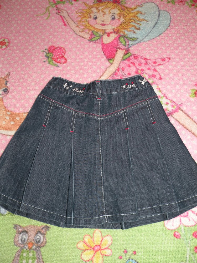 Mädchen Falten Jeans Rock zu Stiefeln Jeans-Blau bestickt Disney Minnie Mouse Maus C&A Gr 122 top