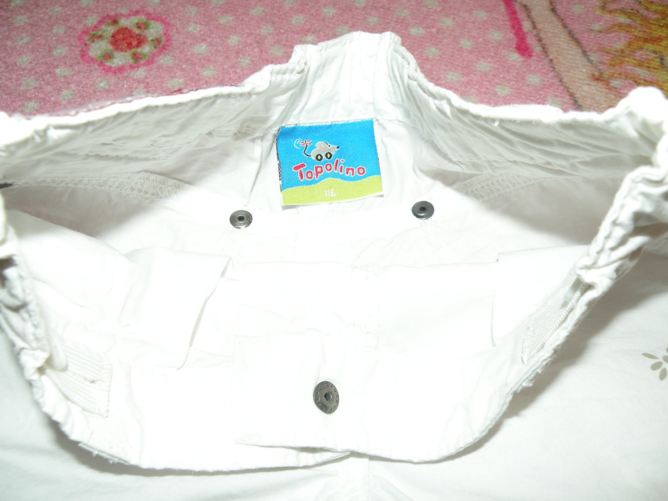 Mädchen Sommer Shorts Bermuda kurze Hose Topolino Gr 116 guter Zustand weiss maritim