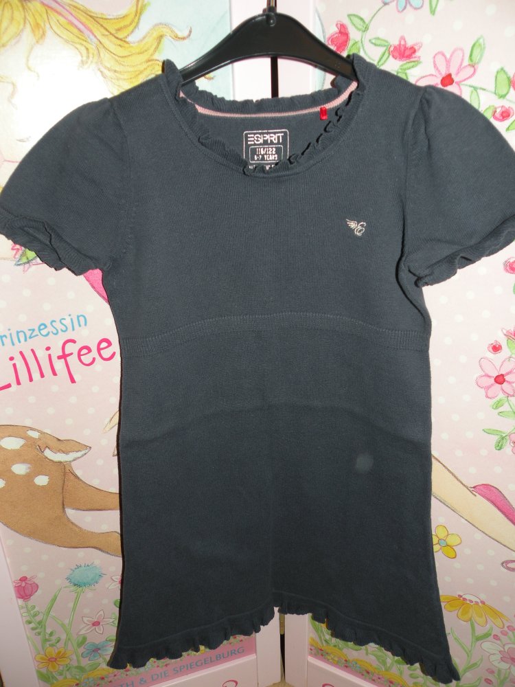 Mädchen Kleid Winterkleid Dunkelblau zu Stiefeln Weihnachten Esprit Gr 116 122 top Zustand