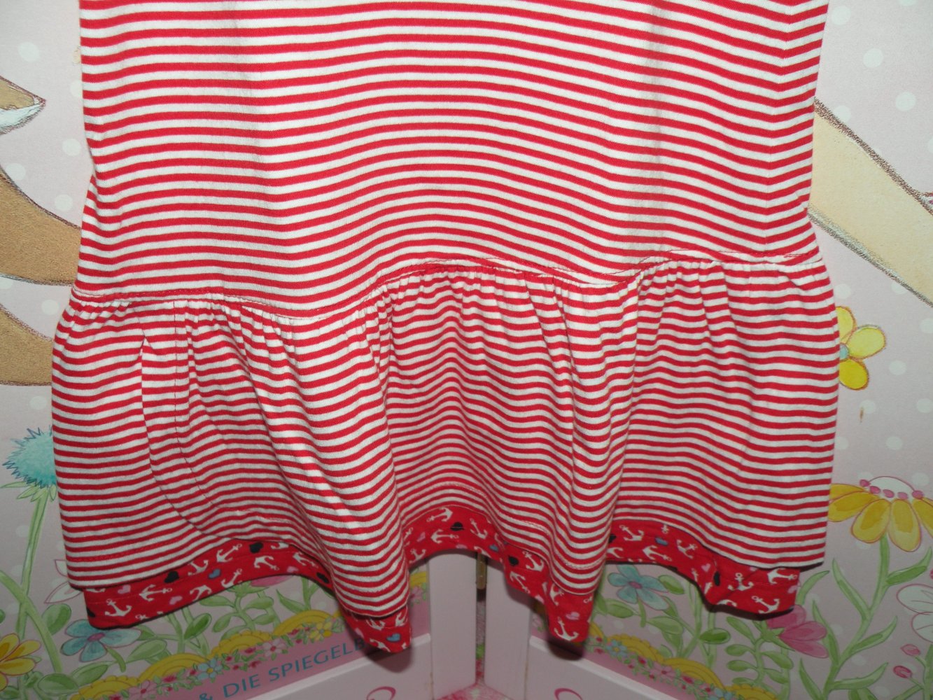 Mädchen Träger Kleid Sommerkleid Rot Weiß maritim Anker Bon Prix BPC Gr. 116 122 NEU