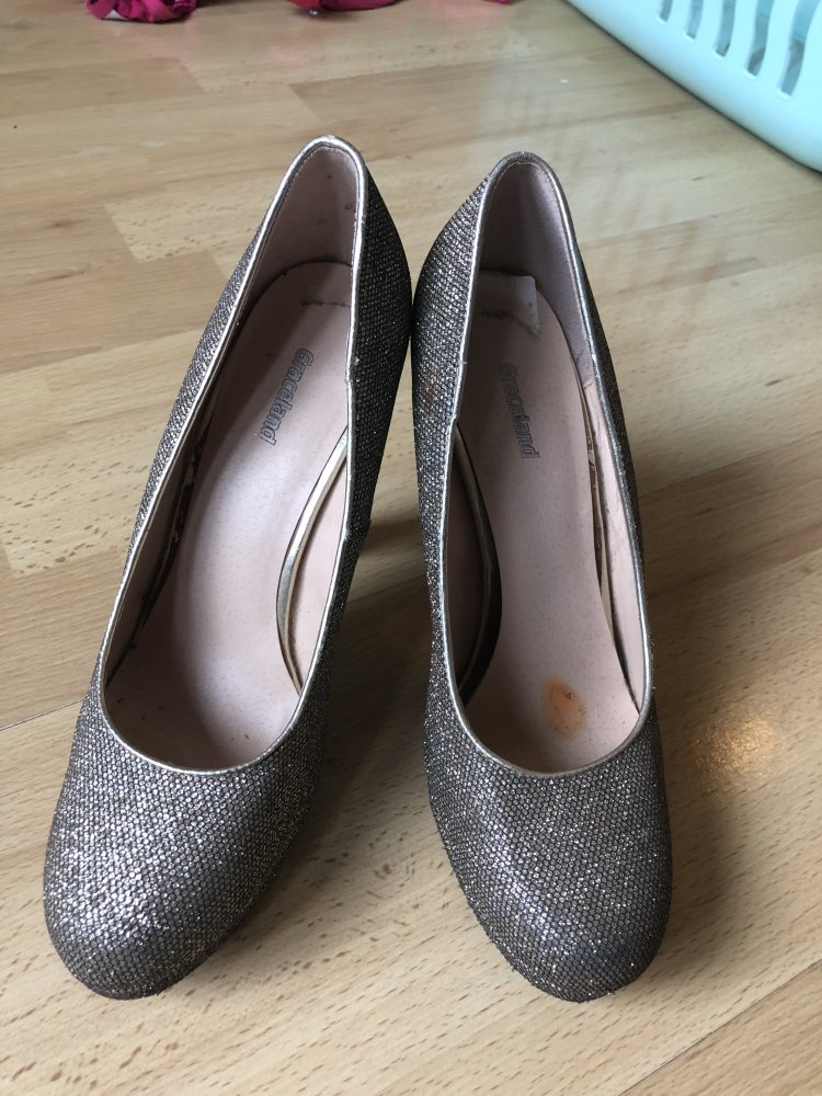 Glitzer High Heels in gold, Schuhe Stilettos, PumpsGr. 40