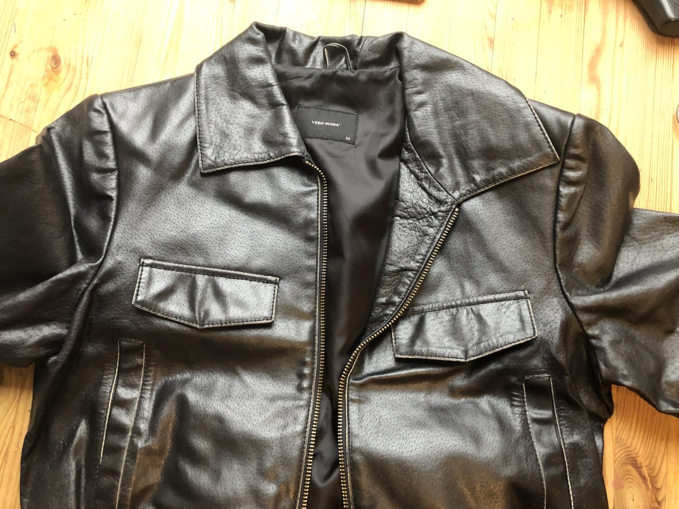 Vero Moda Lederjacke schwarz Gr.36/38 Jacke Leder 