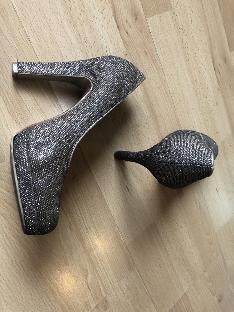 Glitzer High Heels in gold, Schuhe Stilettos, PumpsGr. 40