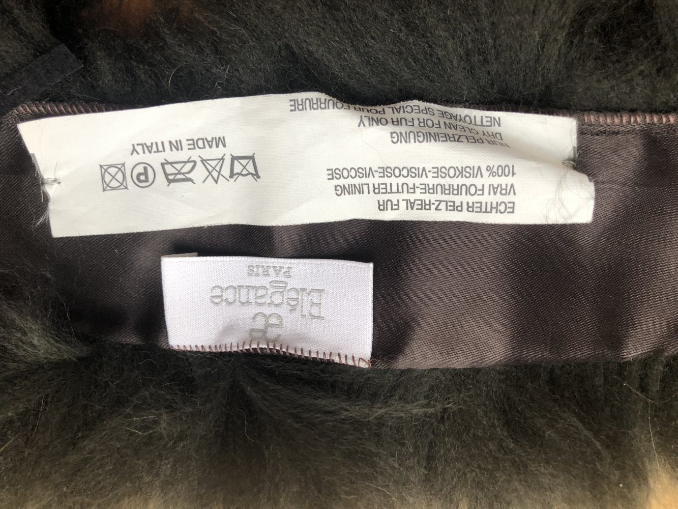 Echter Fell-Kragen, Halskrause, dunkel grün, fast schwarz, super edel, kuschelig weich, Pelz-Stola, Schal von Elegante Paris