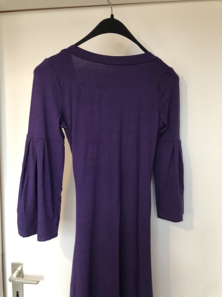 Jersey Kleid, Wickelkleid, lila violett, langärmlig, Viskose, Gr. S