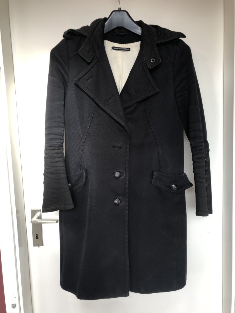 Drykorn Mantel Jacke Coat schwarz, Gr. 38, Cord, stabil