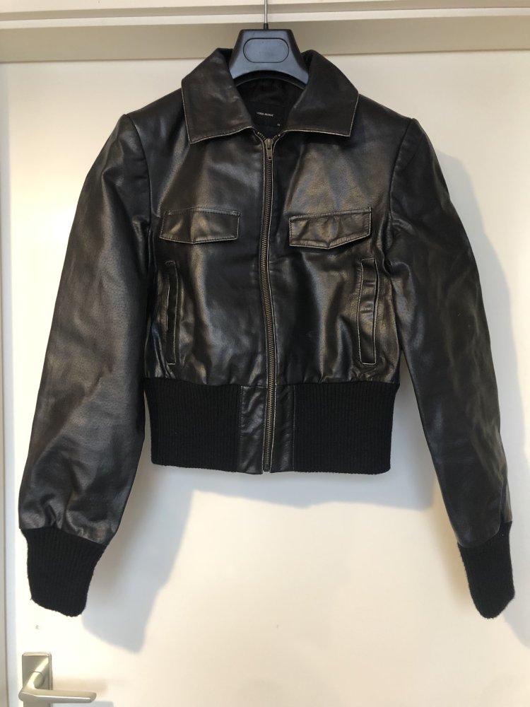 Vero Moda Lederjacke schwarz Gr.36/38 Jacke Leder 