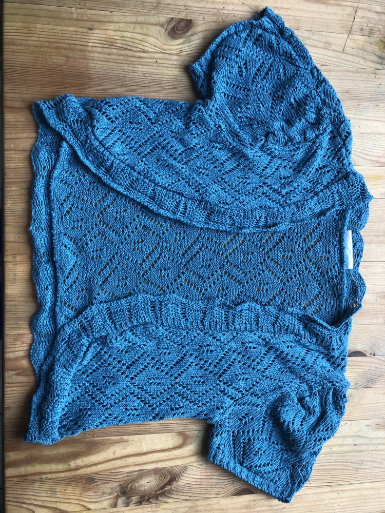 Süßer Strick-Bolero, Strickjacke in petrol, türkis, blau, Gr.S