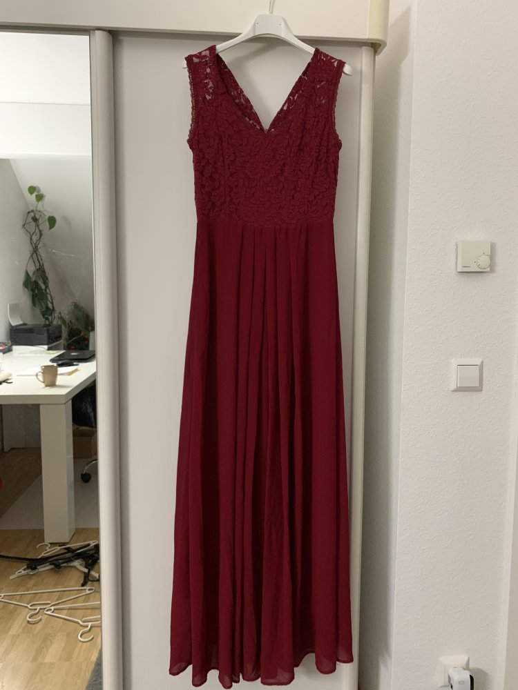 Dunkelrotes Abendkleid - Größe: 36 - Zustand: neu!