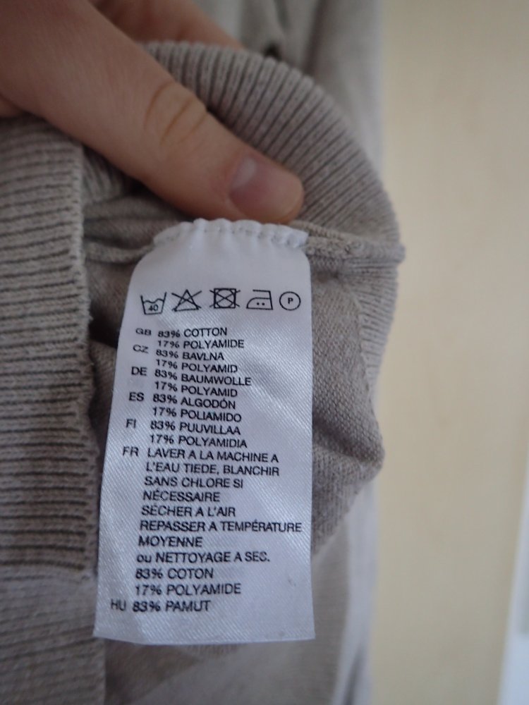 Pullover mit Baumwollausschnitt, beige