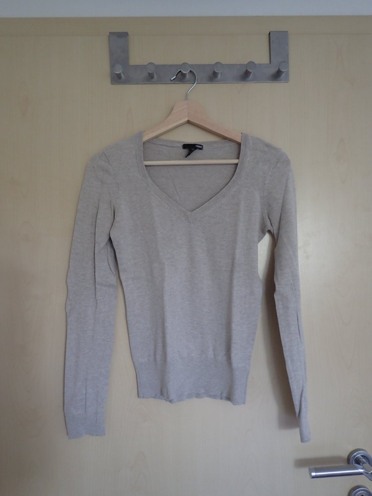 Pullover mit Baumwollausschnitt, beige