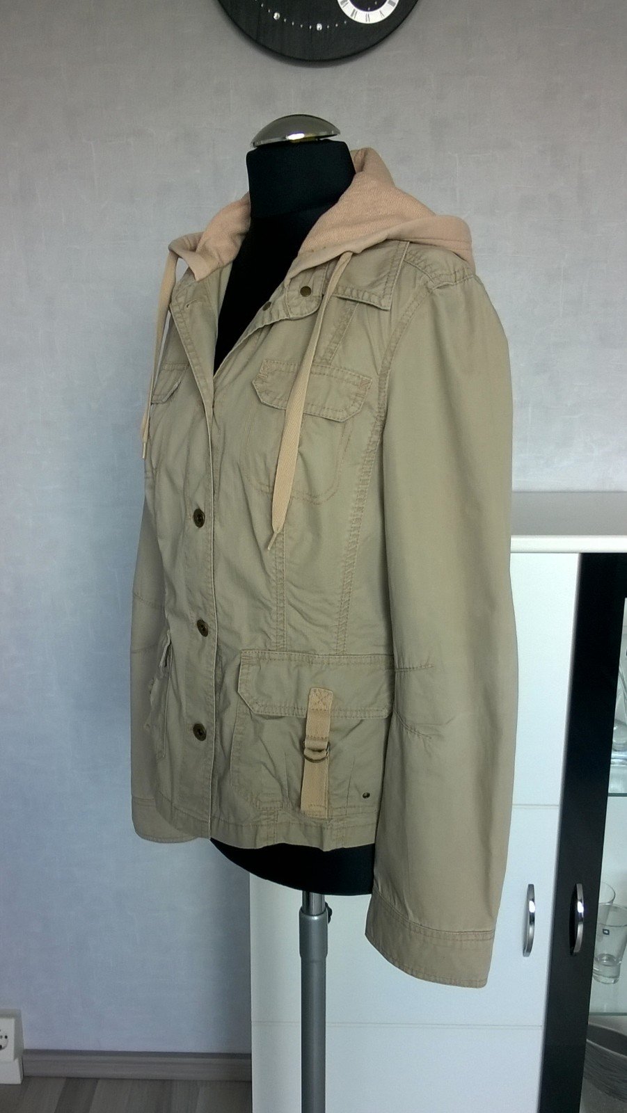 Jacke mit Kapuze beige Gr. 38 Esprit