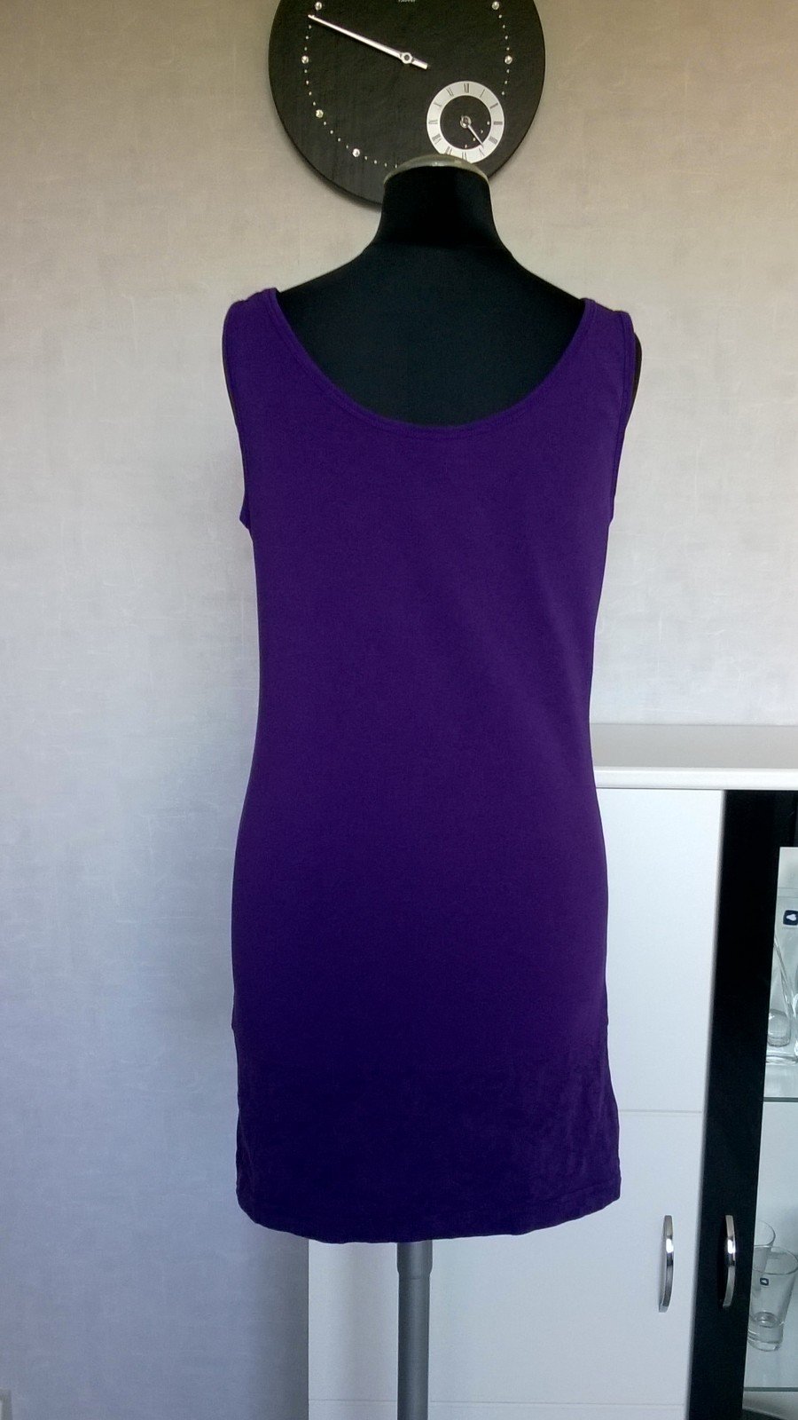 Top Longtop Shirt Oberteil mit Spitze lila Gr. S Cecil neu