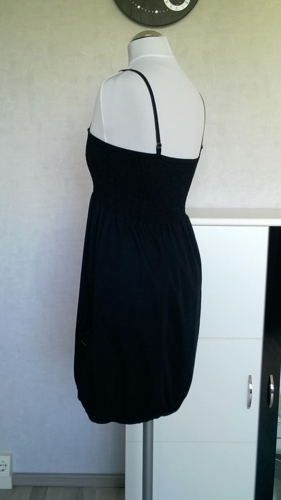 gesmoktes Trägerkleid Kleid schwarz Gr. 36/38 Made in Italy