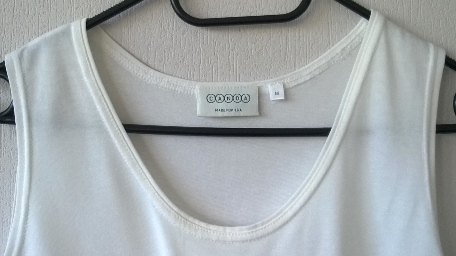 Top Tanktop Shirt Oberteil ecru mit Stickerei Gr. M (40/42) Canda