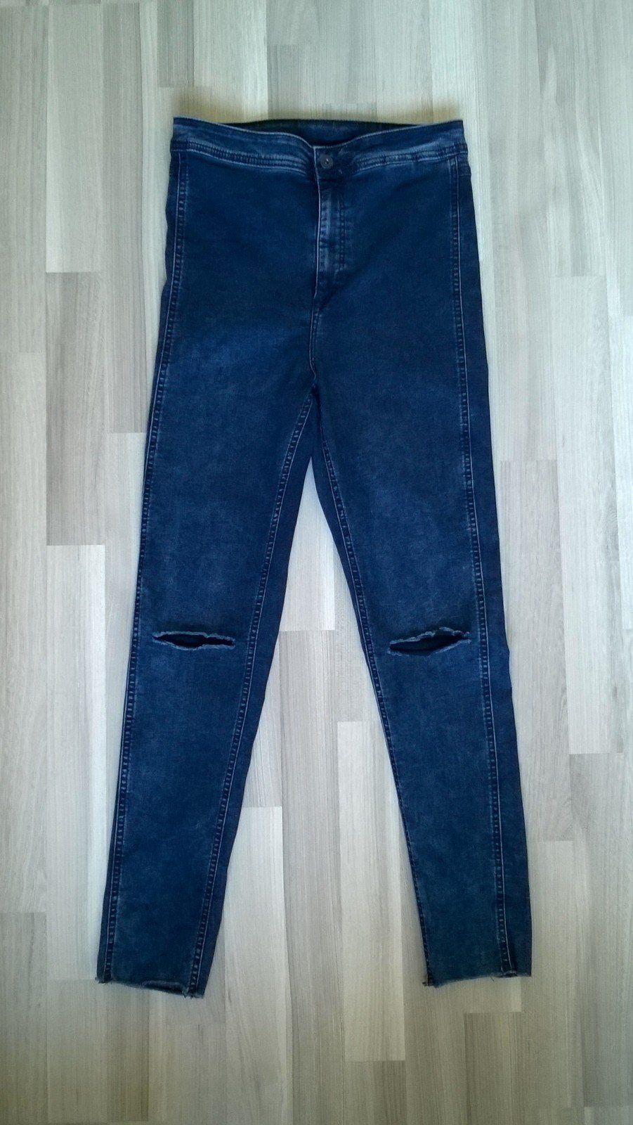 Skinny Jeans Hose Jeggings Jeggins Highwaist ankle im destroyed Look dark blue W30 h&m Denim