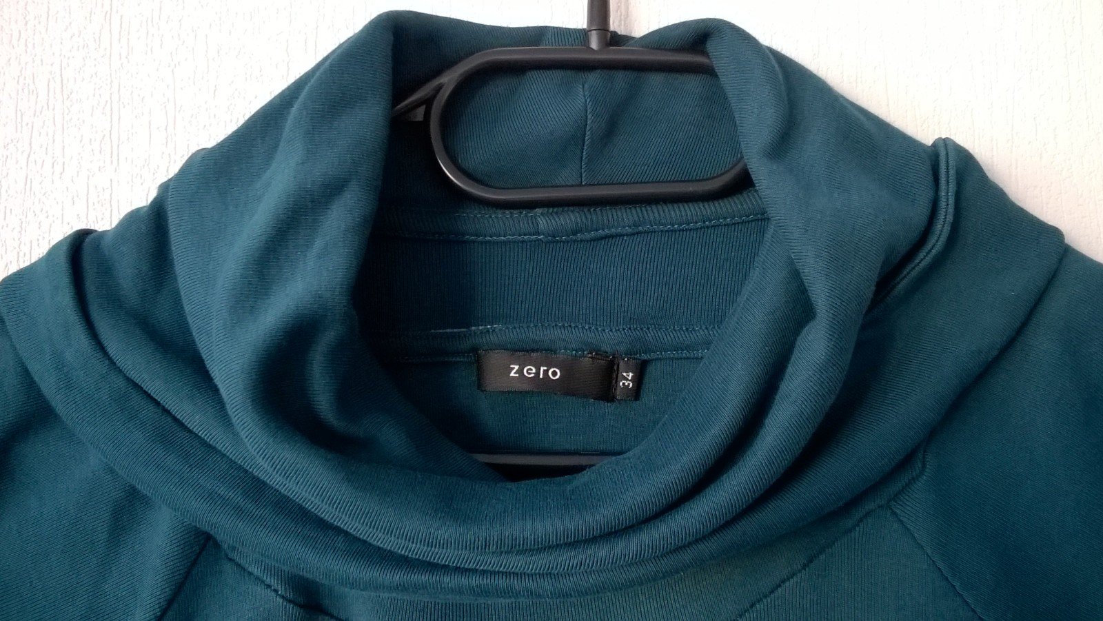 Longshirt Shirtkleid Shirt Kleid Minikleid Oberteil Rollkragen Kurzarm petrol Gr. 34 Zero