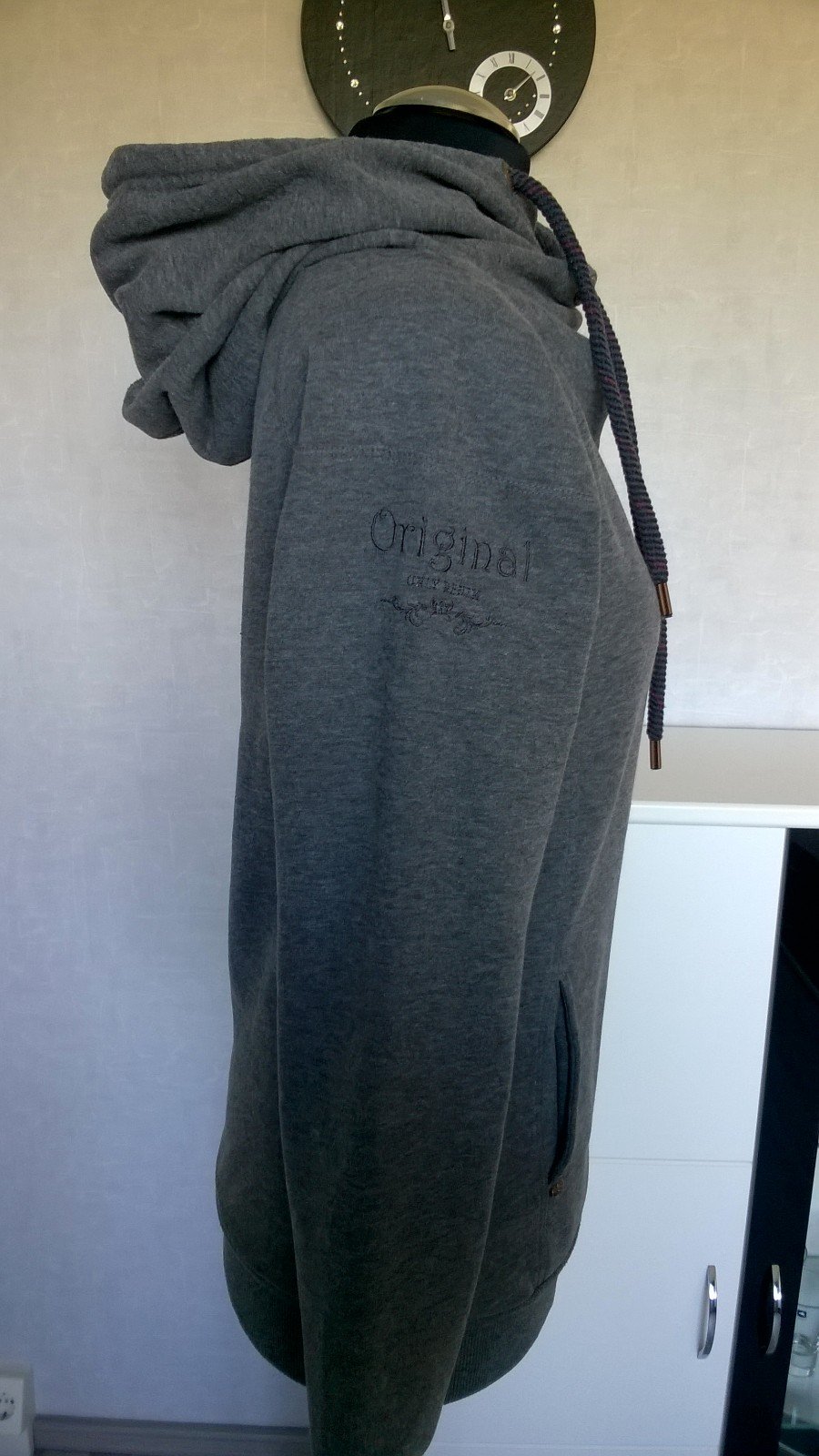 Sweatshirt Sweathoodie Hoodie Pulli Pullover Schalkragen grau meliert Gr. XS Only Original Denim