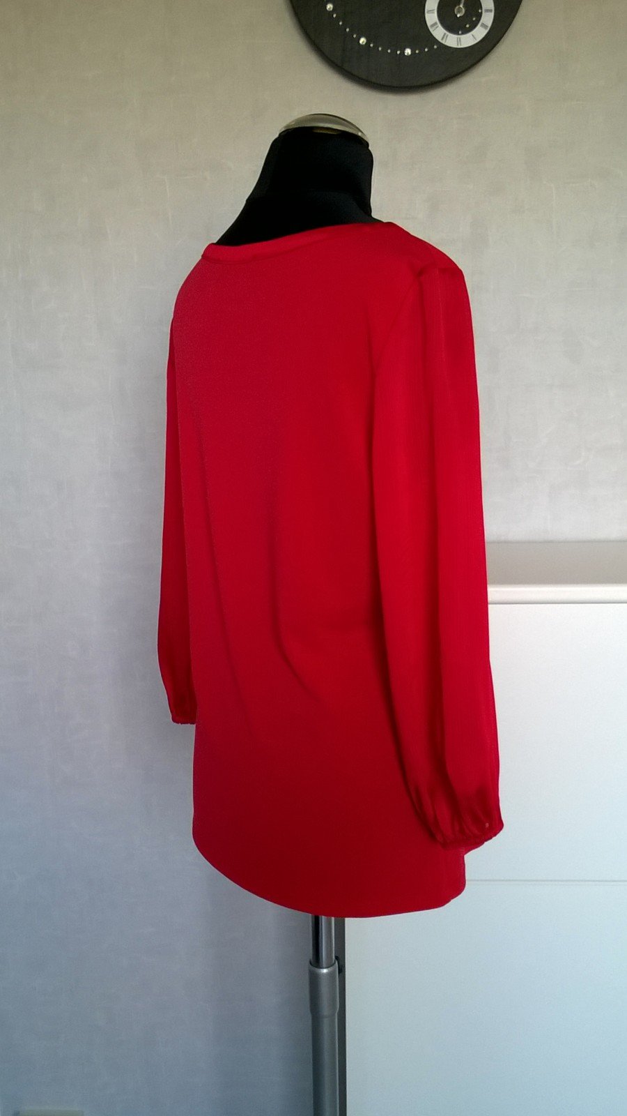 Bluse Schlupfbluse Oberteil Shirt Top ¾-Arm rot Gr. XS Esprit