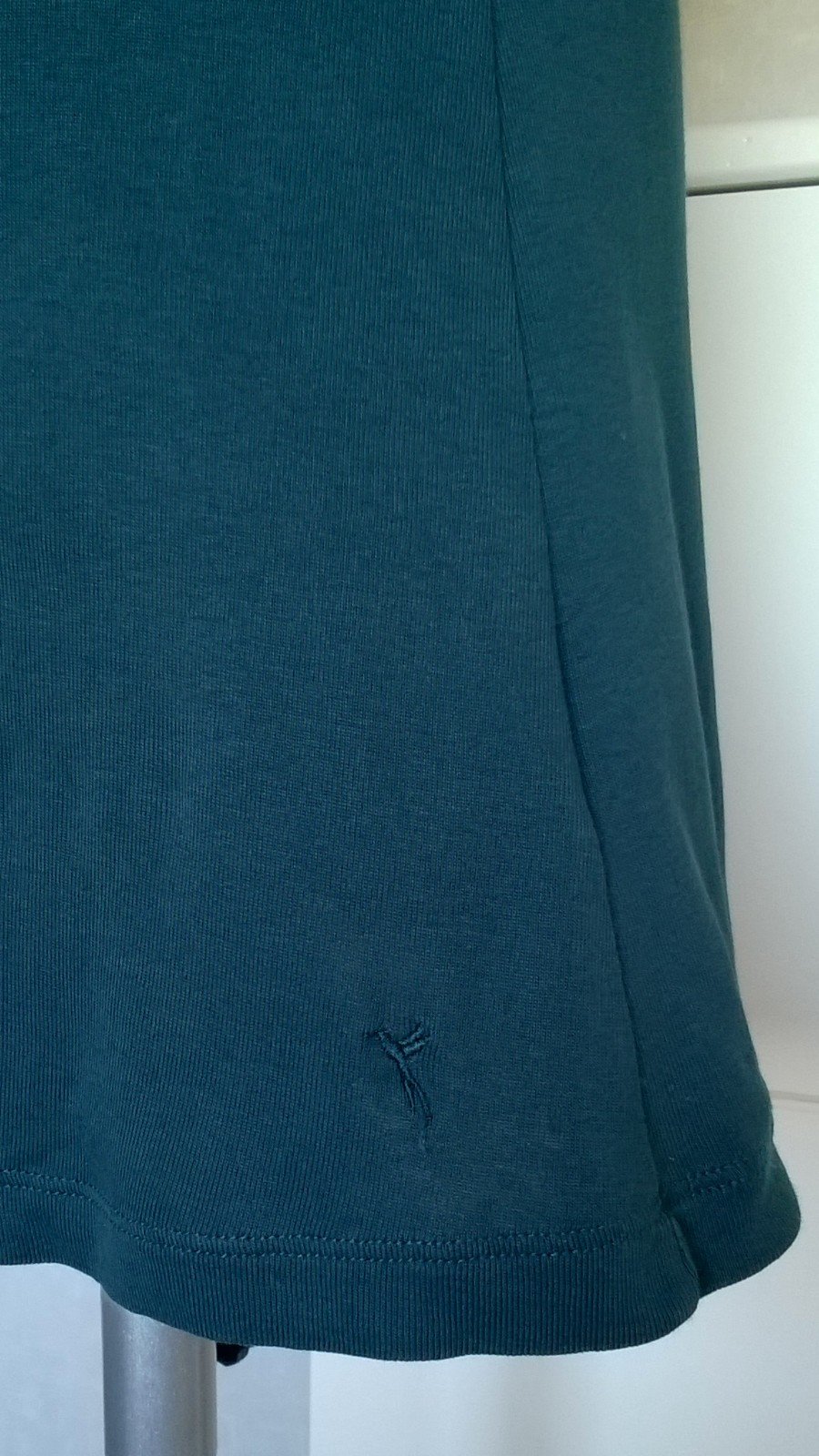 Longshirt Shirtkleid Shirt Kleid Minikleid Oberteil Rollkragen Kurzarm petrol Gr. 34 Zero