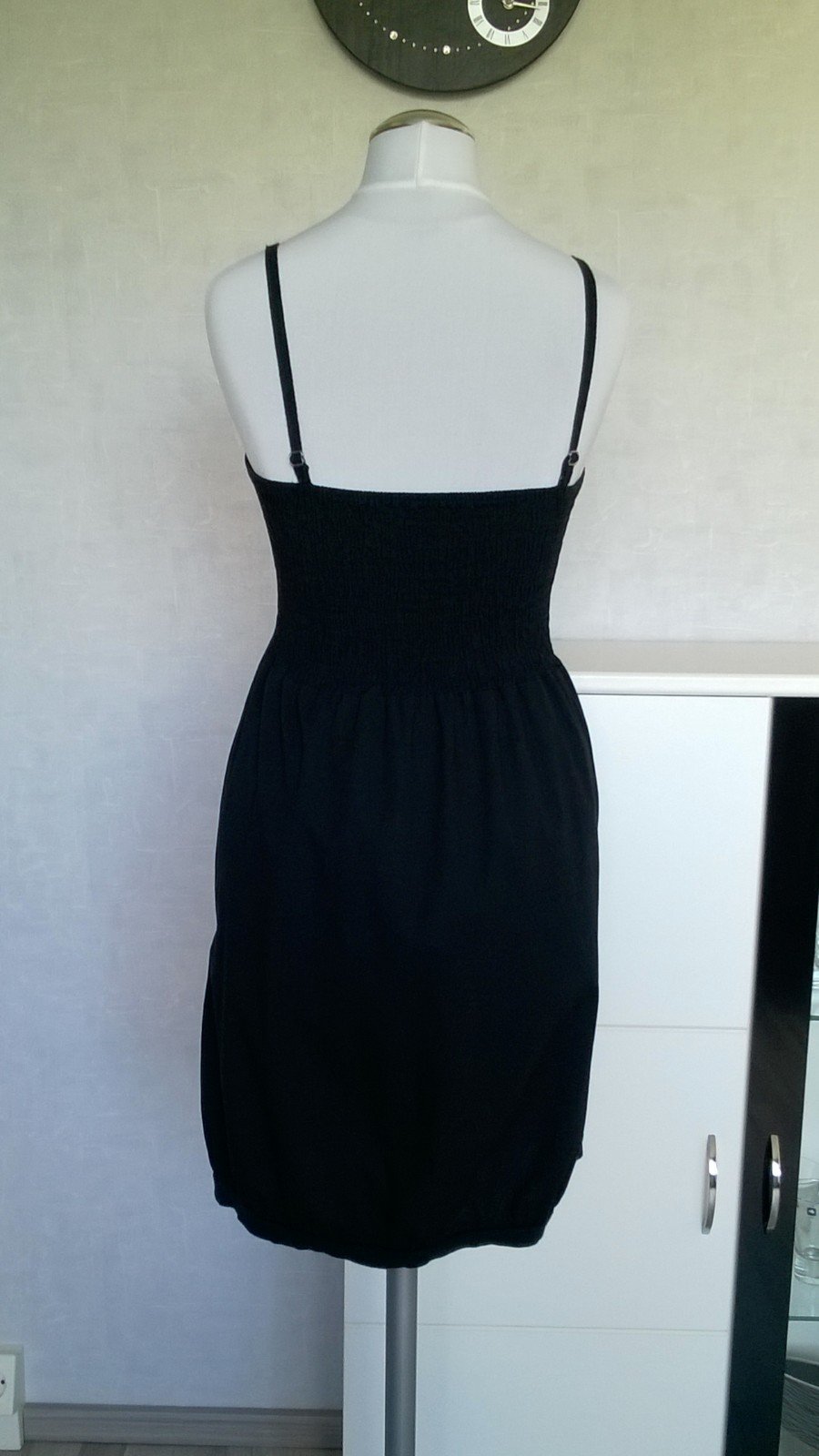 gesmoktes Trägerkleid Kleid schwarz Gr. 36/38 Made in Italy