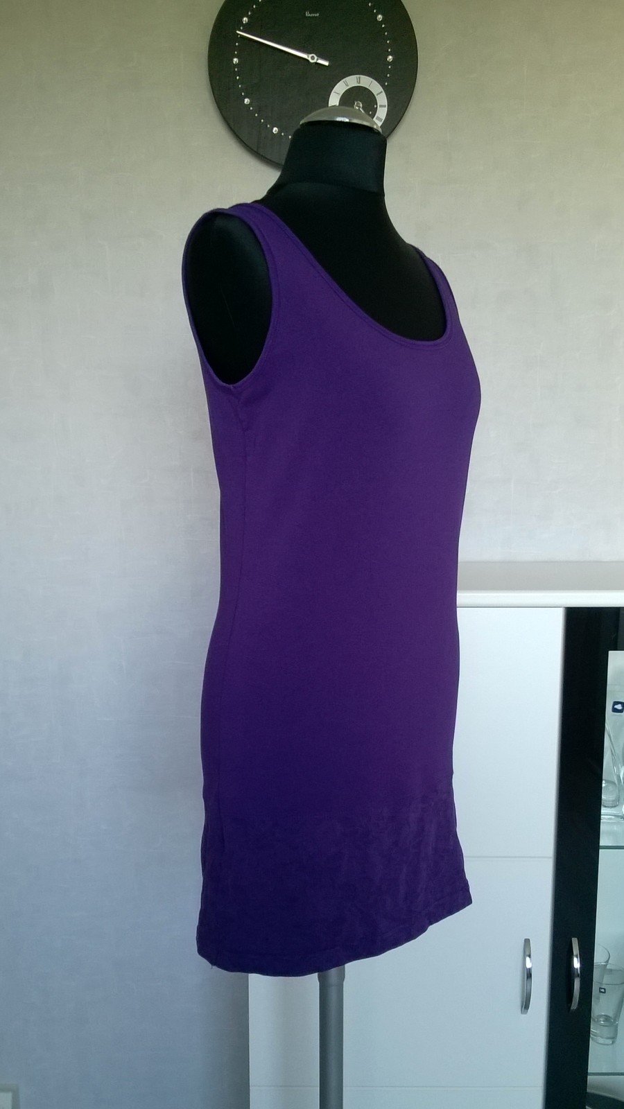 Top Longtop Shirt Oberteil mit Spitze lila Gr. S Cecil neu