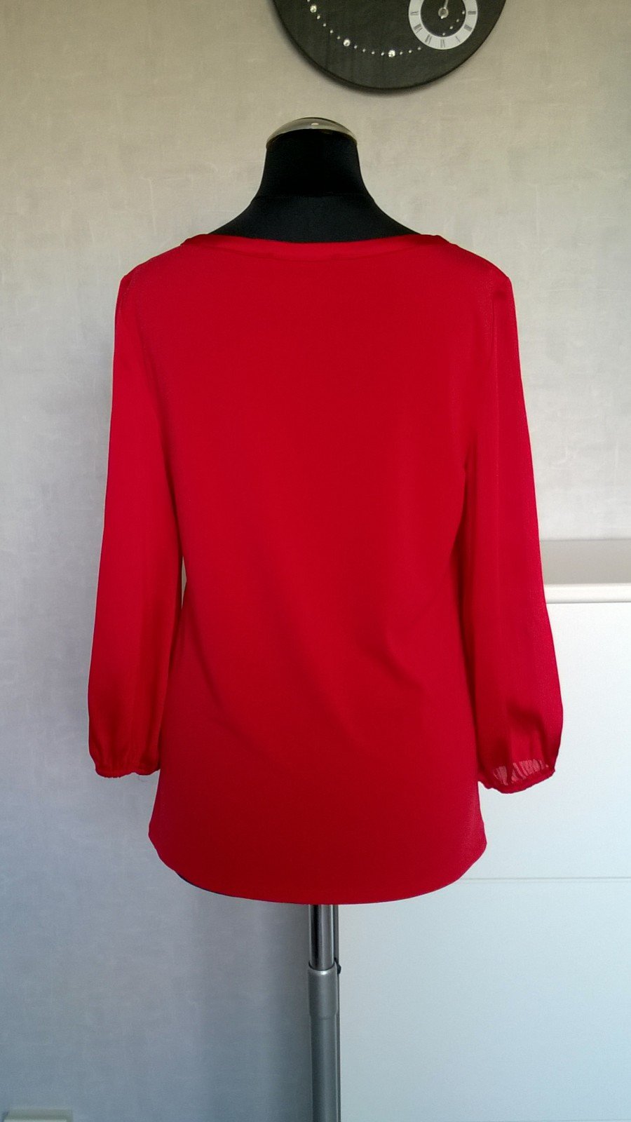 Bluse Schlupfbluse Oberteil Shirt Top ¾-Arm rot Gr. XS Esprit