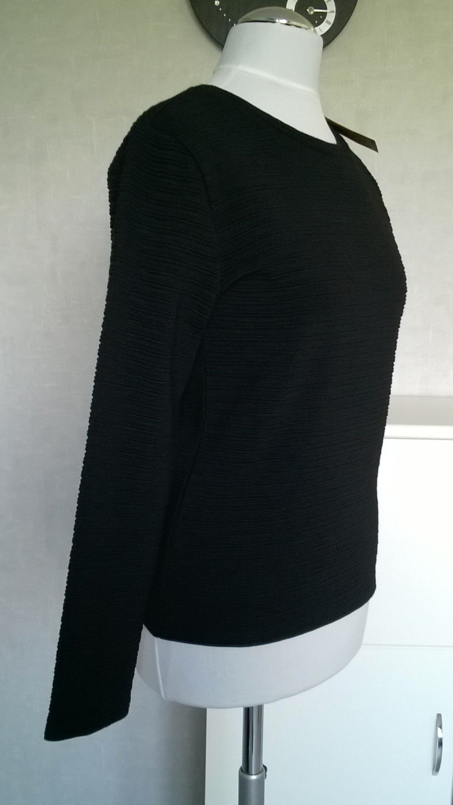 Langarmshirt Shirt Pulli Oberteil Ripp Gr. XS schwarz Tally Weijl neu mit Etikett