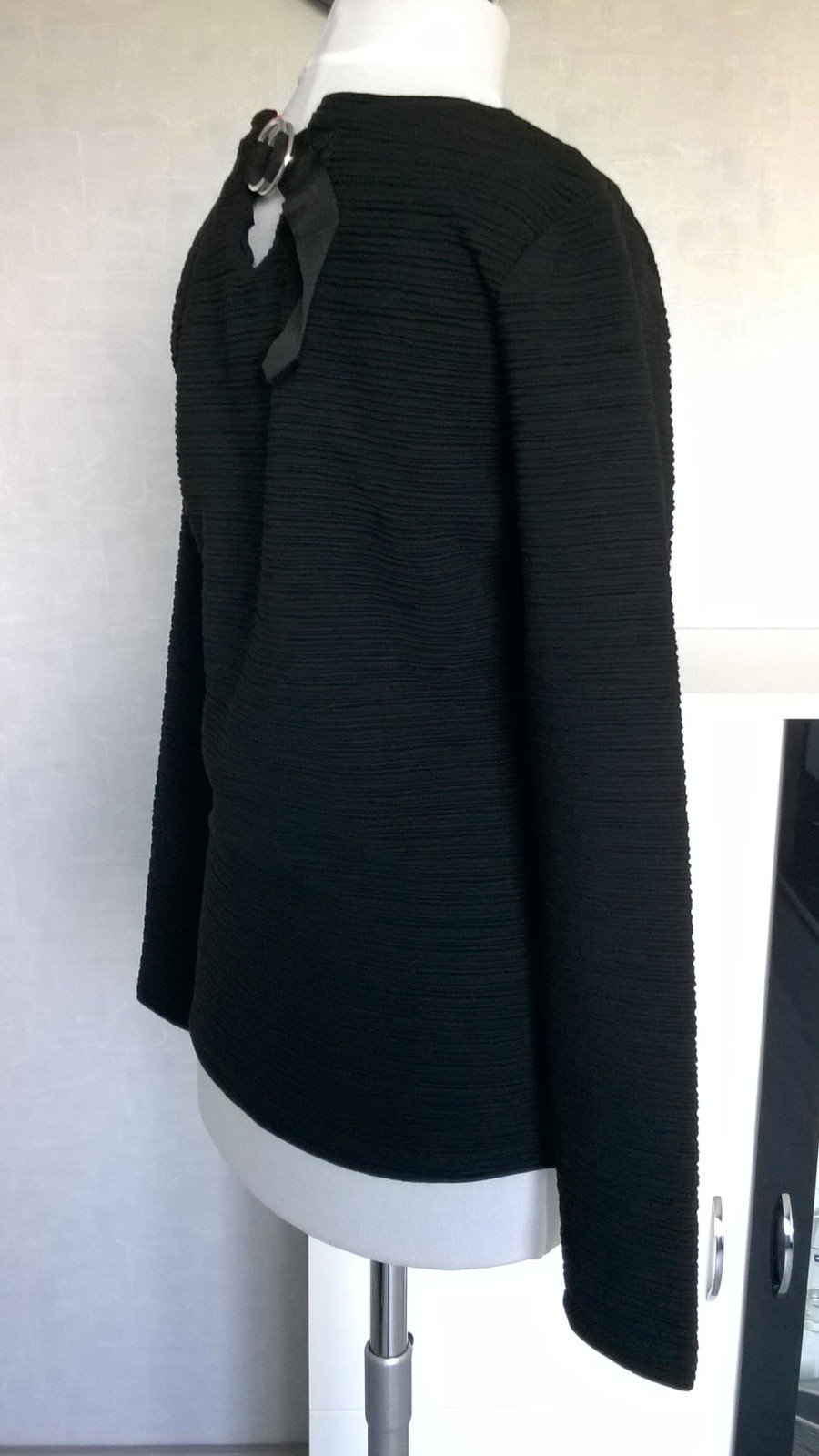 Langarmshirt Shirt Pulli Oberteil Ripp Gr. XS schwarz Tally Weijl neu mit Etikett