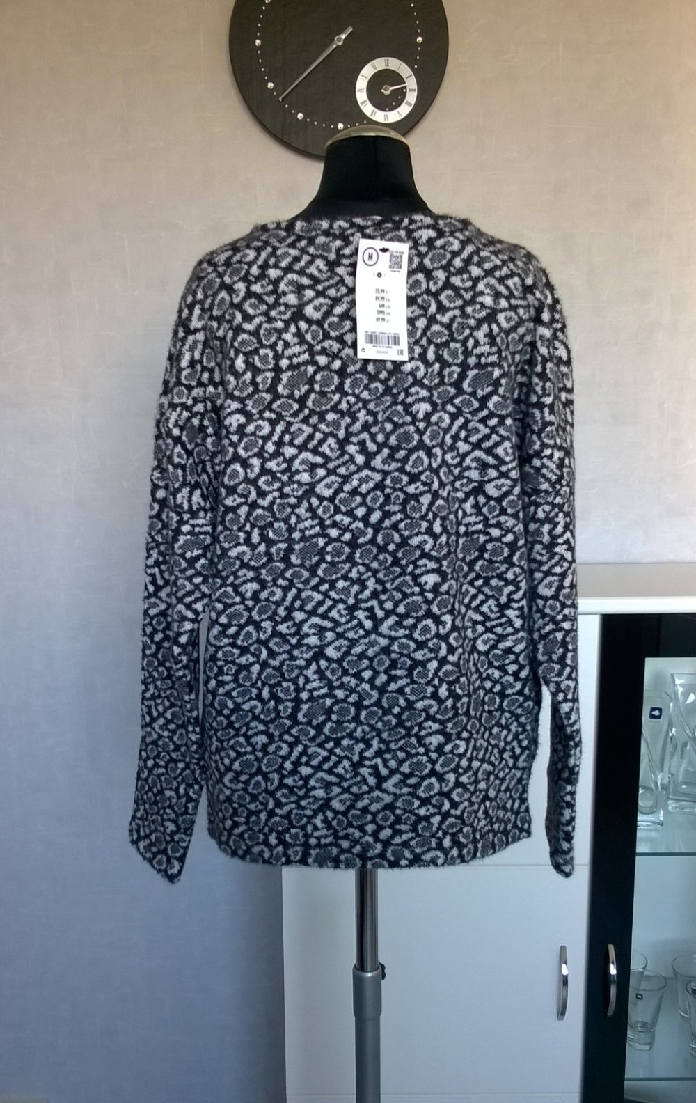 Pullover Pulli Oversize schwarz weiß Leo Gr. M Orsay neu mit Etikett