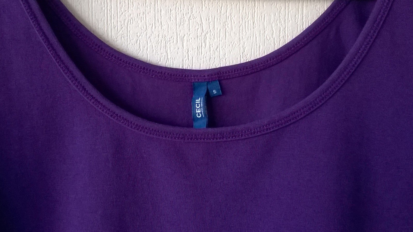 Top Longtop Shirt Oberteil mit Spitze lila Gr. S Cecil neu