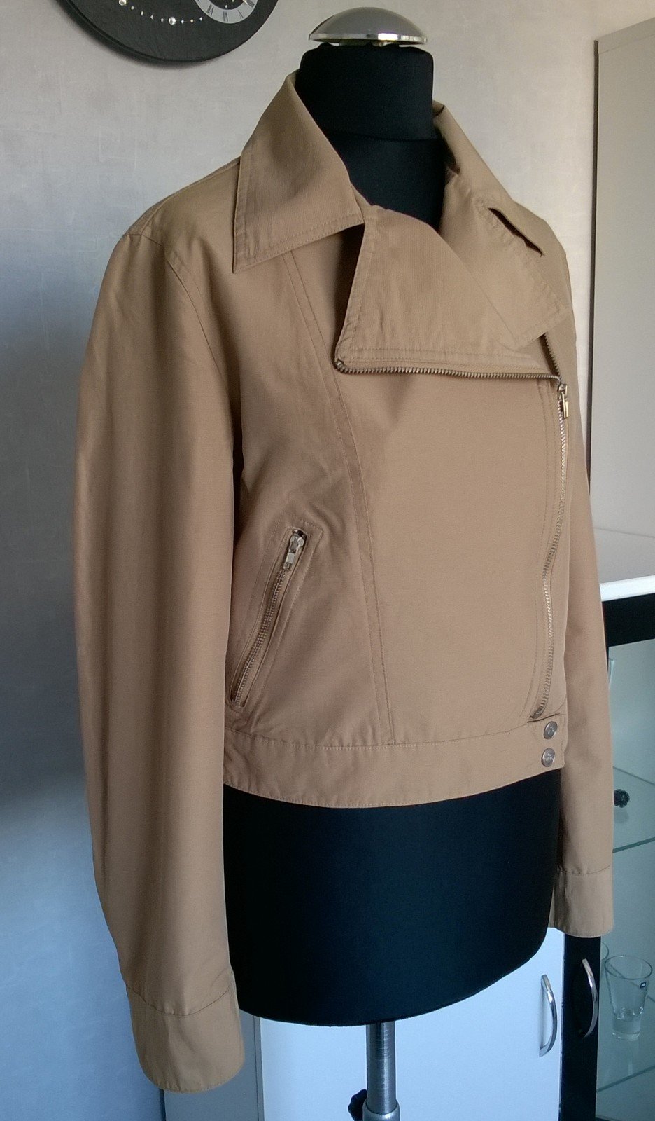 Jacke Bikerjacke Jäckchen crop camel Gr. XS MNG