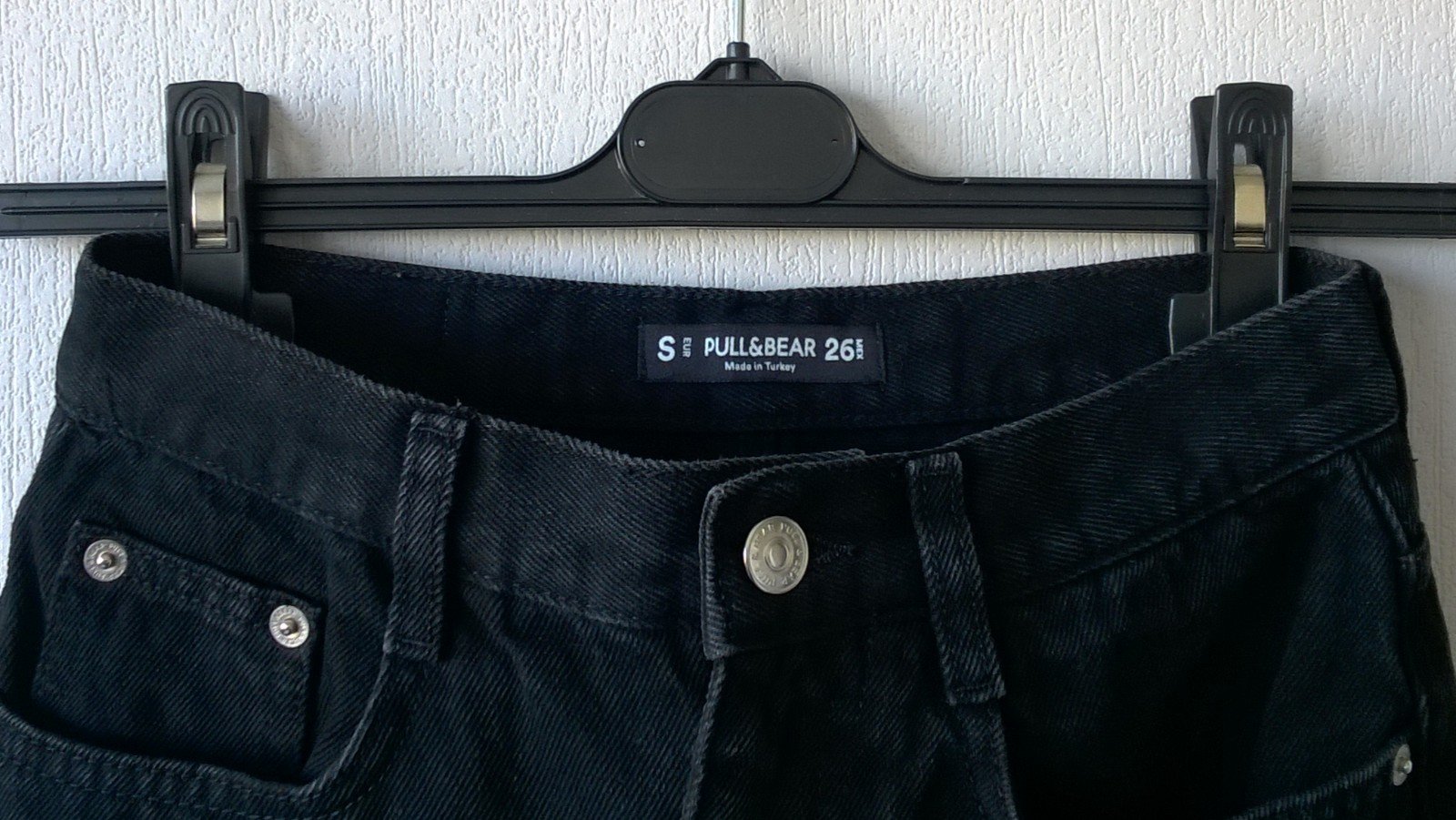 Jeansrock Minirock Rock destroyed mit Fransen schwarz Gr. S Pull & Bear neu