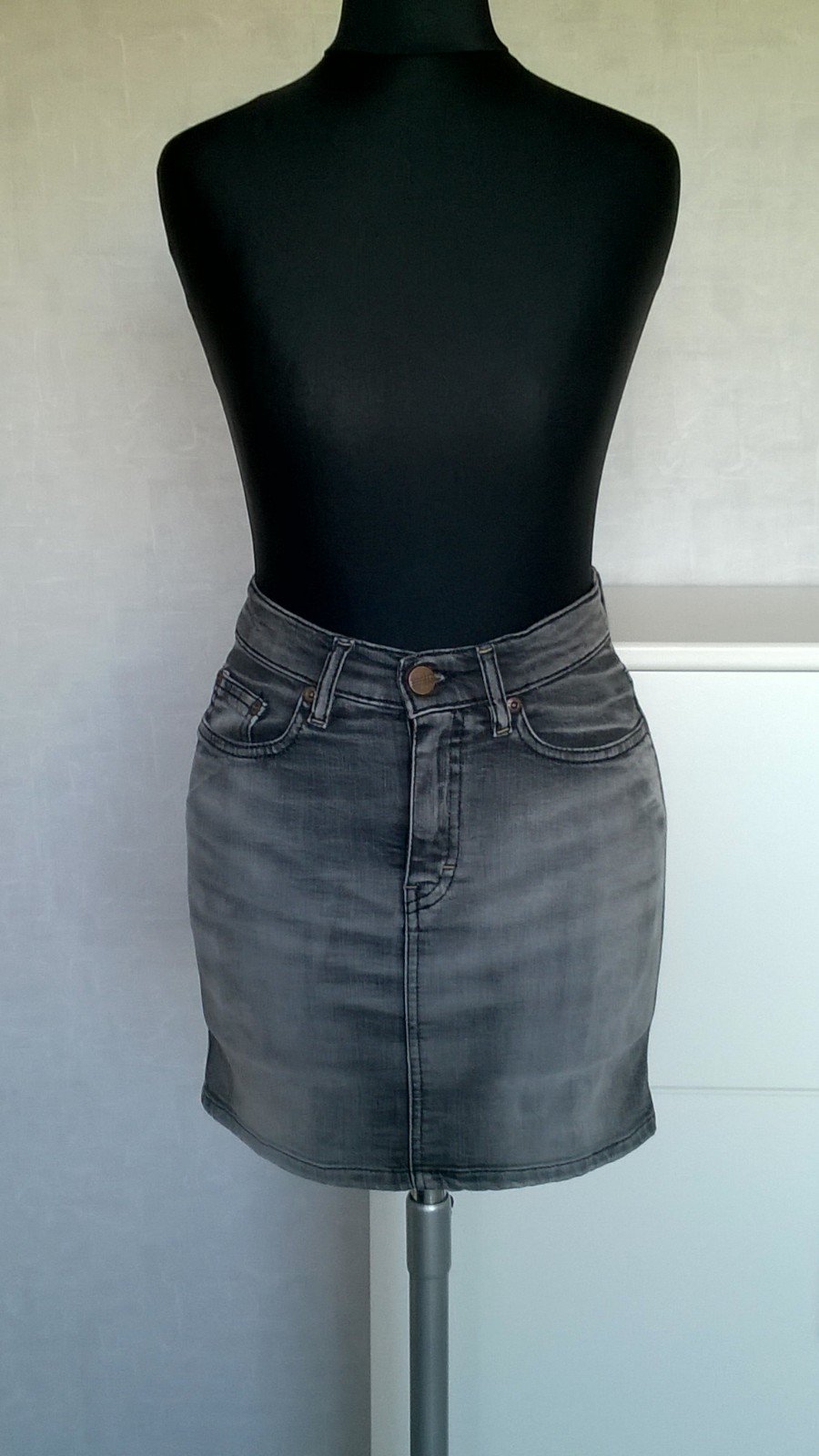 Jeansrock Minirock Rock grau washed Gr. 34 h&m Divided neu